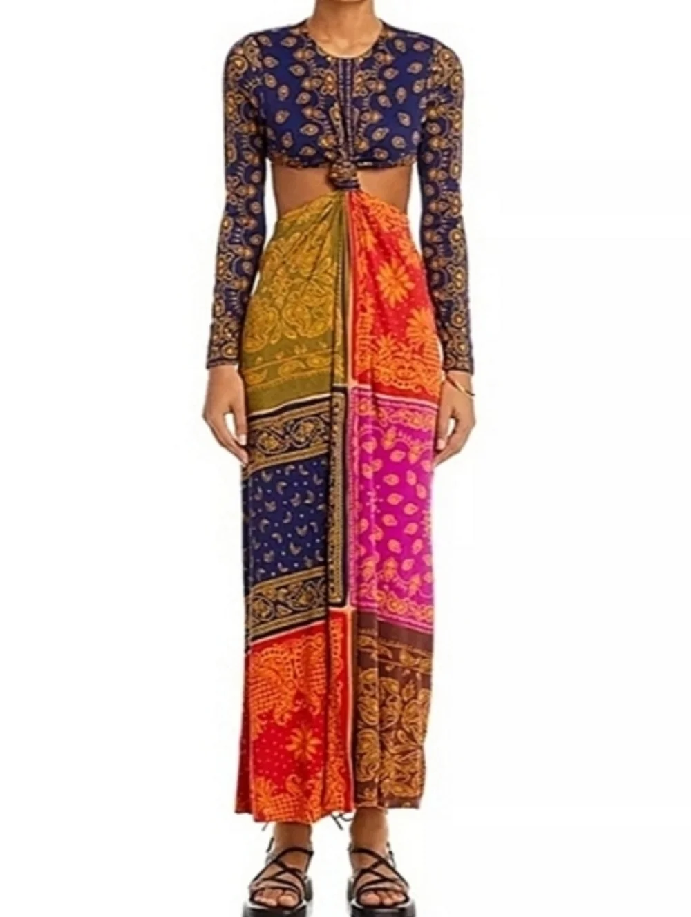 Farm Rio Bandana Dream Cut Out Maxi Dress - Picture 3 of 10